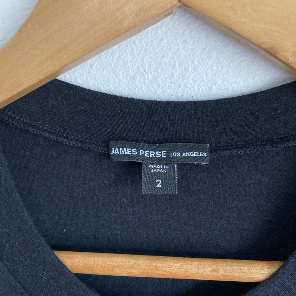 james perse T Shirt dress Medium Black Short Sleeve Midi - Picture 2 of 5